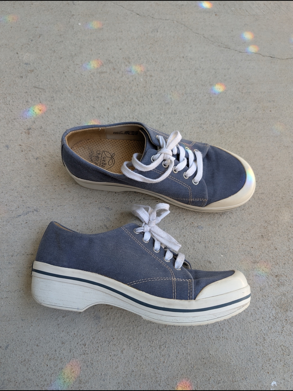 Dansko Veda Vegan Canvas Slip Resistant Platform Sneaker Clog Blue Women Sz38